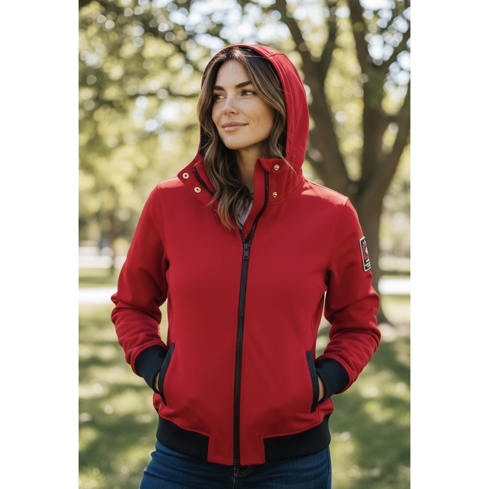 Ralph Lauren -Sz L Lauren Active Red Southwest Stretch Cotton Zip-Up Jacket EUC